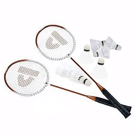Donnay badminton set oranje met 9x shuttles en opbergtas