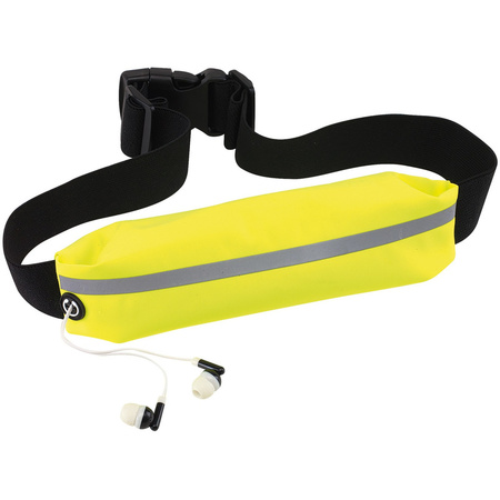 Reflective running belt bag / pouch bag yellow 24 x 4.2 cm