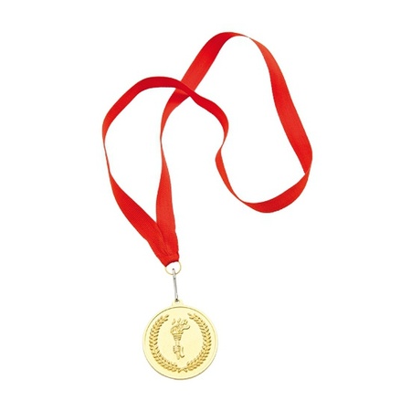 Gouden kampioens medaille met lint