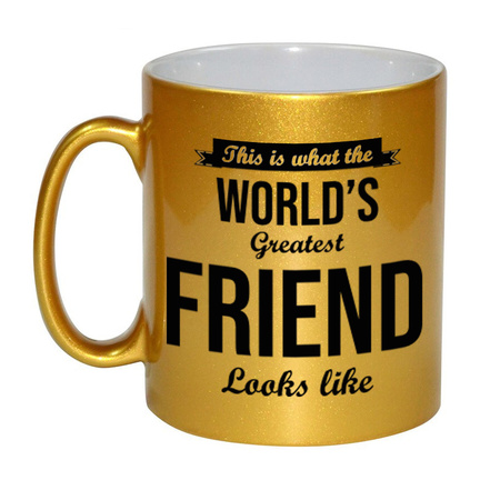 Gouden Worlds Greatest Friend cadeau koffiemok / theebeker 330 ml