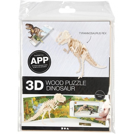 Kinderspeelgoed 3D puzzel T-Rex met app