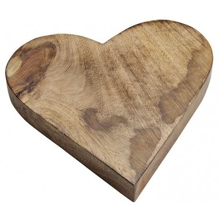 Wooden serving heart 26 cm