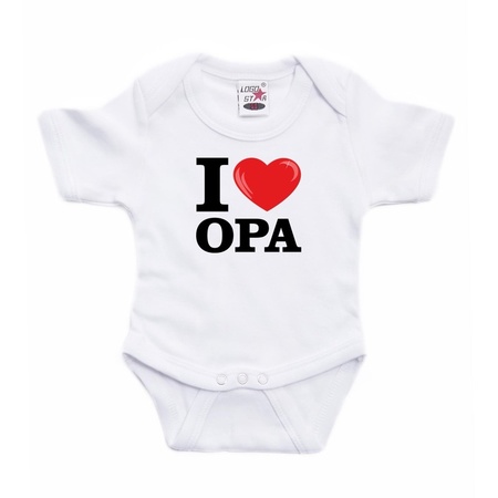 I love Opa romper white baby