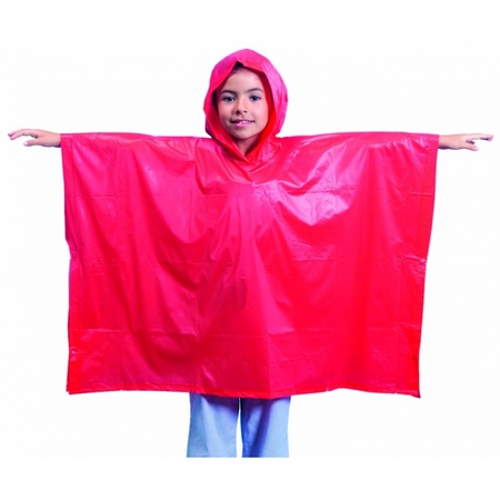 Kids regenponcho rood 64 x 90 cm