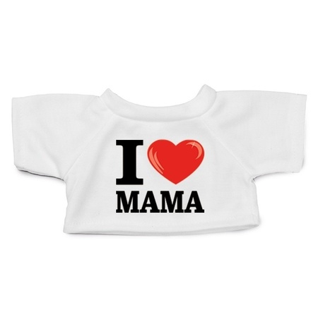 Knuffel teddybeer met I love mama shirt 24 cm 