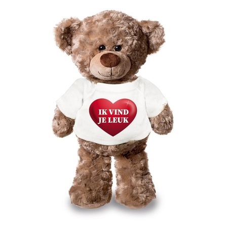 Pluche ik vind je leuk teddybear heart 24 cm 