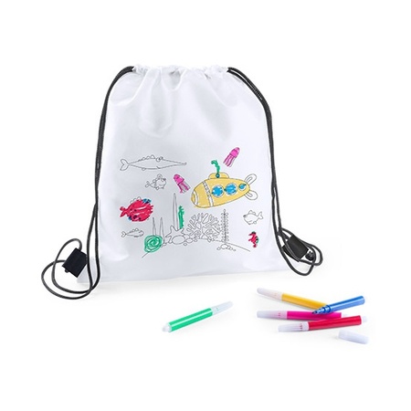 White gym bag with markers