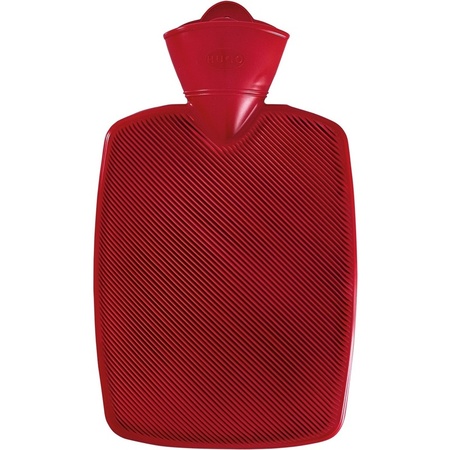 2 Pieces plastic hot water bottle red 1.8 liters without sleeve