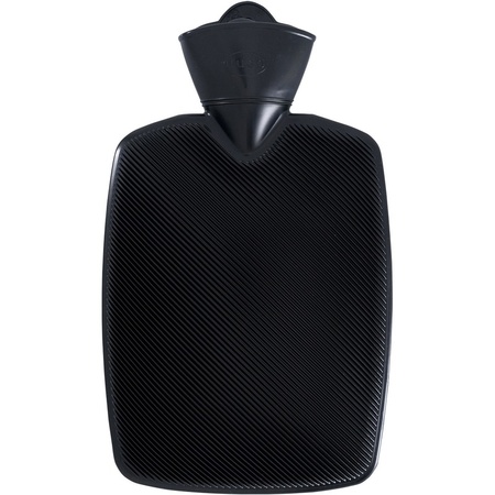 Plastic hot water bottle black 1.8 liters without sleeve