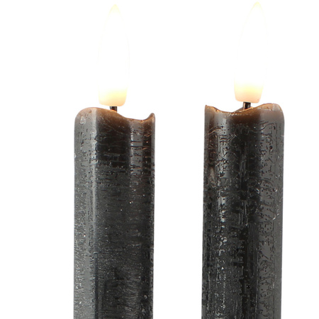 Candle set 2x pcs Led candles anthracite 25,5 cm