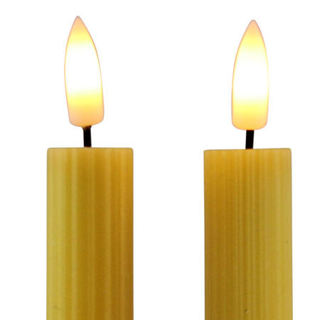 Candle set 2x pcs Led candles yellow 25,5 cm with timer