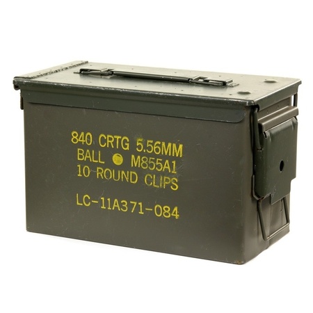 Army storage chest green metal 30 cm