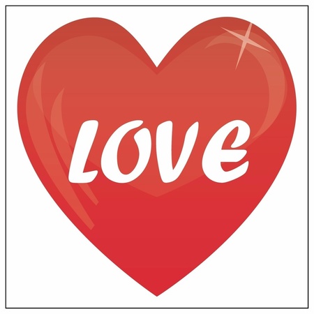 Love heart sticker 10,5 cm