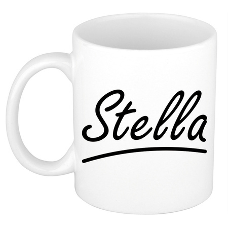 Naam cadeau mok / beker Stella met sierlijke letters 300 ml