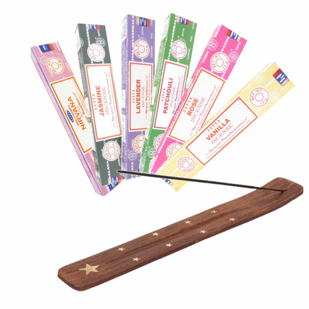 Insence sticks package of 6x different scenses with a plate