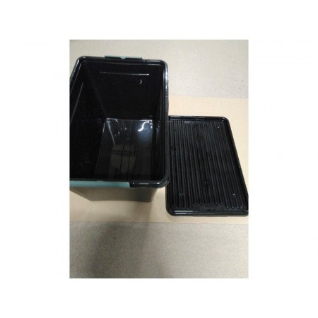 Storage box/organizer with lid plastic 60 liter 58 x 39 x 35 cm black