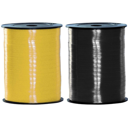Black and yellow ribbons 500 meter x 5 mm