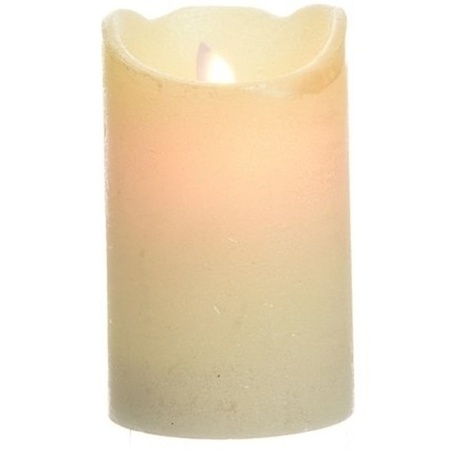 Pearl white LED candle flickering 12 cm