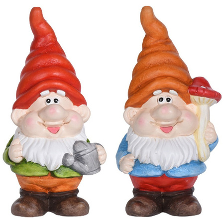 Set of 2 garden gnomes Don and Dick 23 cm