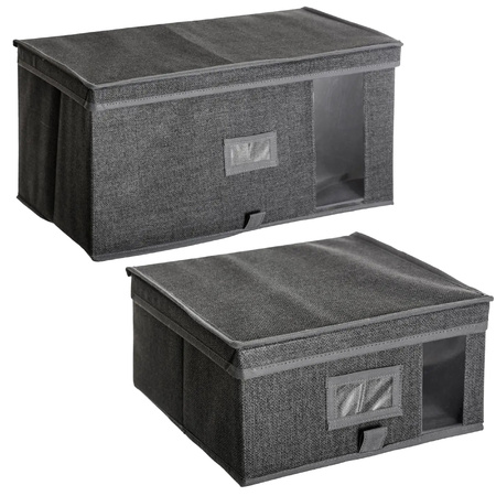 Set of 2x storage cases grey