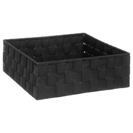 Set of 4x home/bathroom storage boxes square black