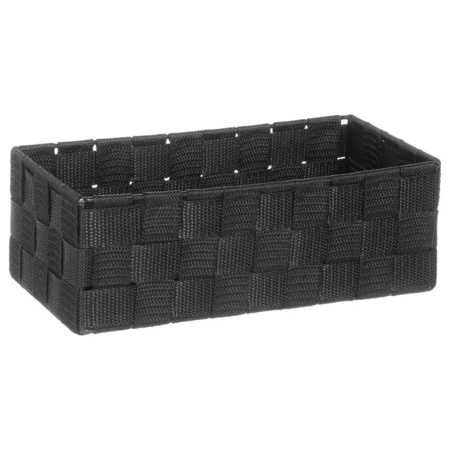 Set of 4x home/bathroom storage boxes square black