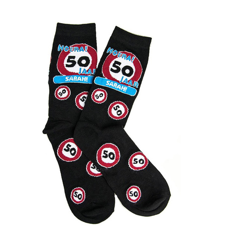 Socks 50th birthday trafficsign happy socks / party socks