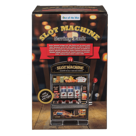 Spaarpot gokautomaat - slot machine - met LED licht en geluid - 37 x 20 cm