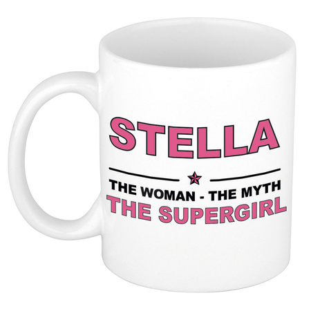 Stella The woman, The myth the supergirl bedankt cadeau mok/beker 300 ml keramiek