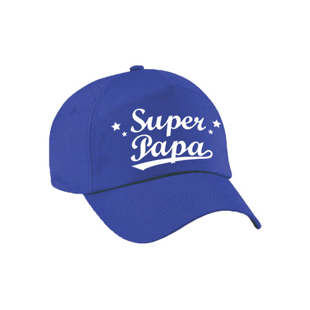 Super papa  vaderdag cadeau pet /cap blauw voor heren