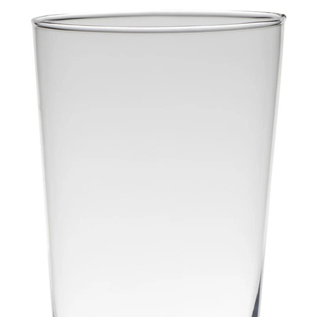 Vase - conical - glass - transparent -14 x 25 cm