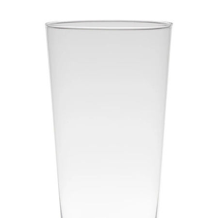 Vase - conical - transparent - glass - 16 x 29 cm
