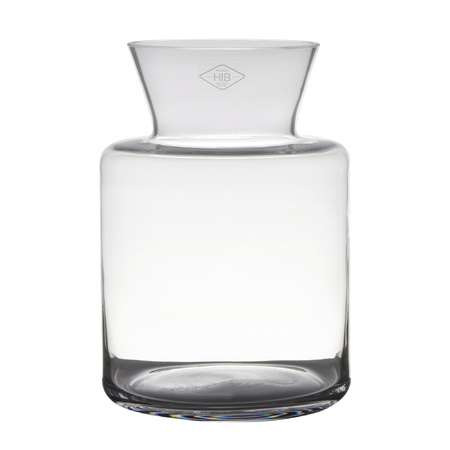 Vase - stylish - transparent - glass - 19 x 27 cm