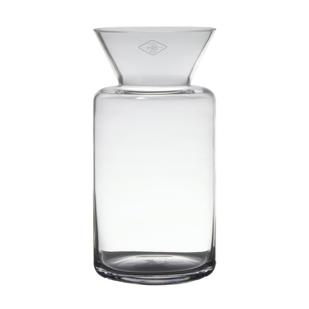 Vase - stylish - transparent - glass - 15 x 30 cm