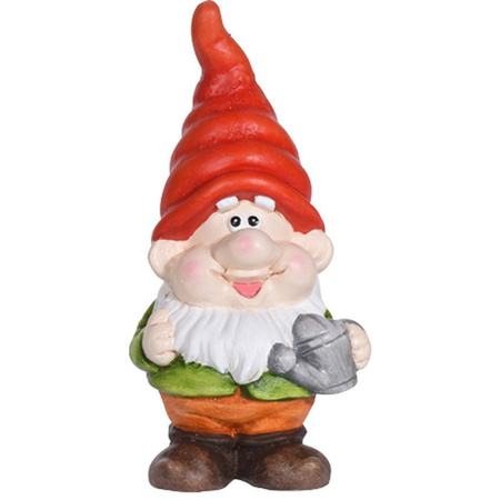 Garden gnome Don with red hat and watering can 23 cm