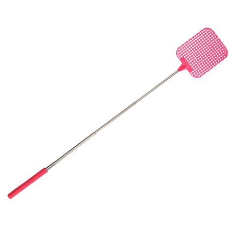 Extendable pink fly swatter 60 cm