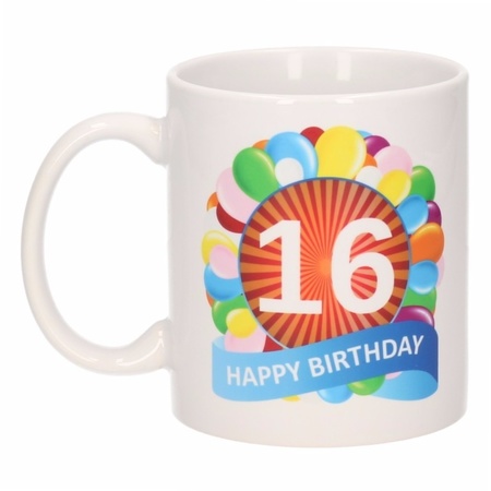 Birthday balloon mug 16 year