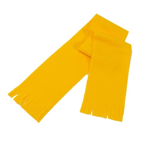 Goedkope geel gekleurde fleece sjaal 91 x 12 cm