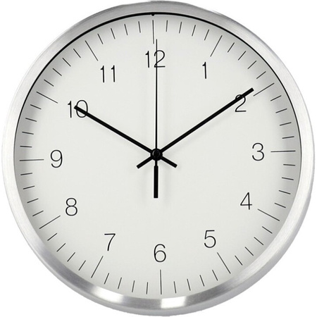 Wall clock white/silver 25,5 cm aluminium