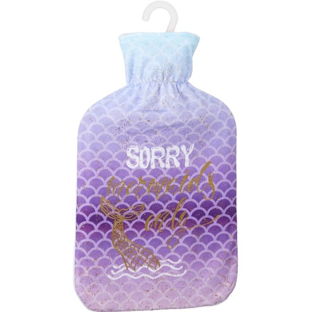 Hot water bottle with mermaid sleeve 2 liters Sorry Mermaids Onl