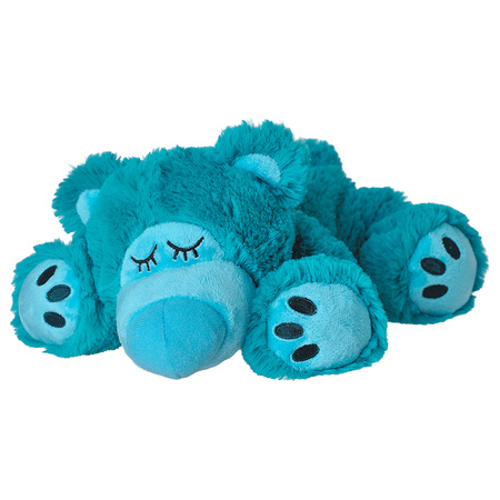 Heat/microwave warming soft toy - Teddybear - turquoise - 32 cm - heatpack