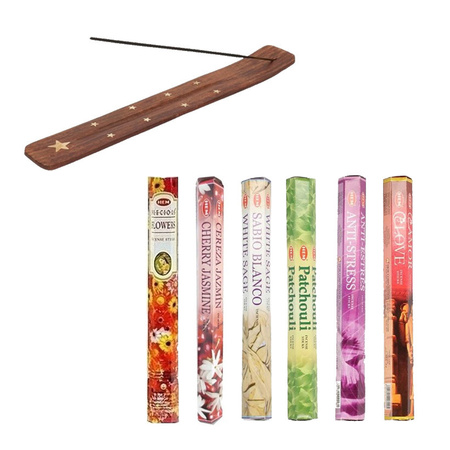 Insence sticks package of 6x different scenses with a plate