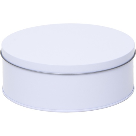 Gift white round storage tin 80 years 18 cm