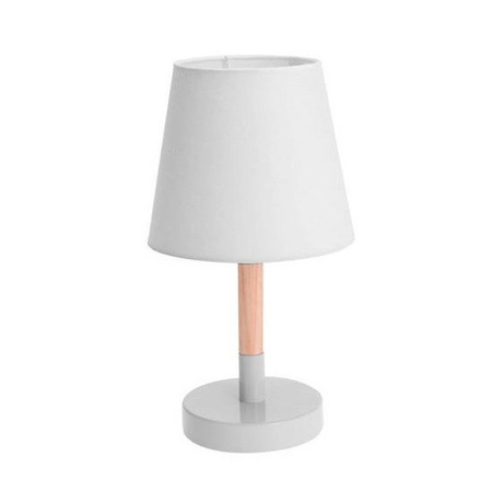 White table lamp wood/metal 23 cm