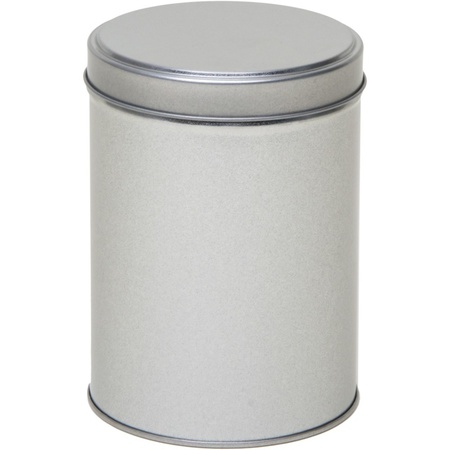 Gift silver round storage tin 5 years 13 cm