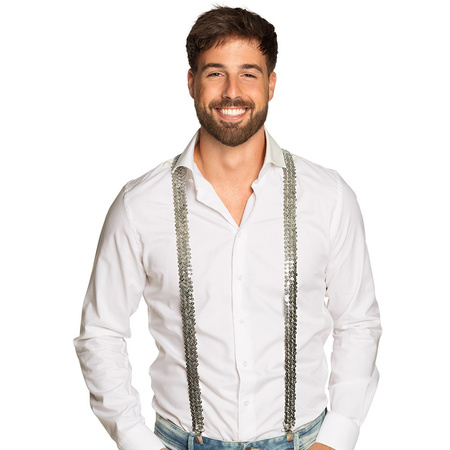 Silver sequins suspenders